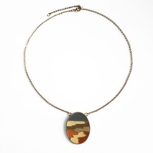 VINTAGE Enamel Landscape Sarah Coventry Necklace